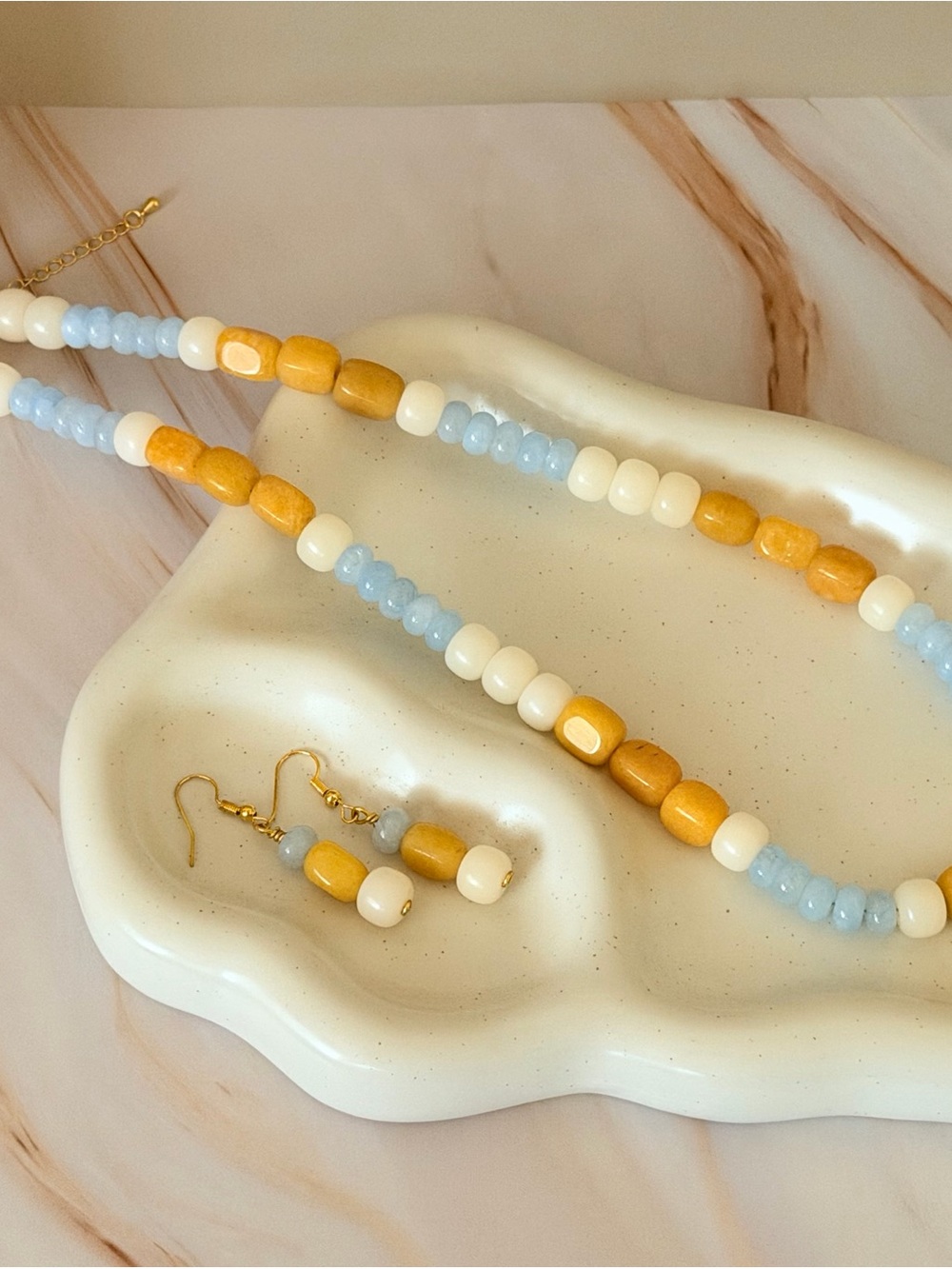 Monkeyflower Colorblock Statement Beaded Necklace